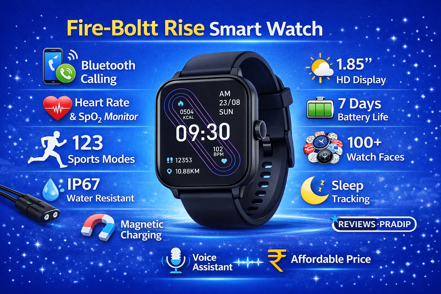 Fire-Boltt Rise Smart Watch Review 2026 – Best Bluetooth Calling, 1.85″ HD Display, 123 Sports Modes