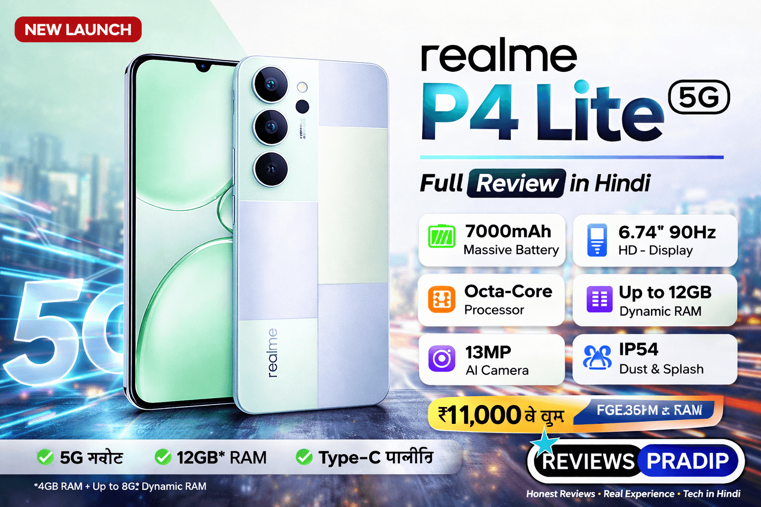 Realme P4 Lite 5G Review – Full Specifications, Battery Test, Performance & Price in India