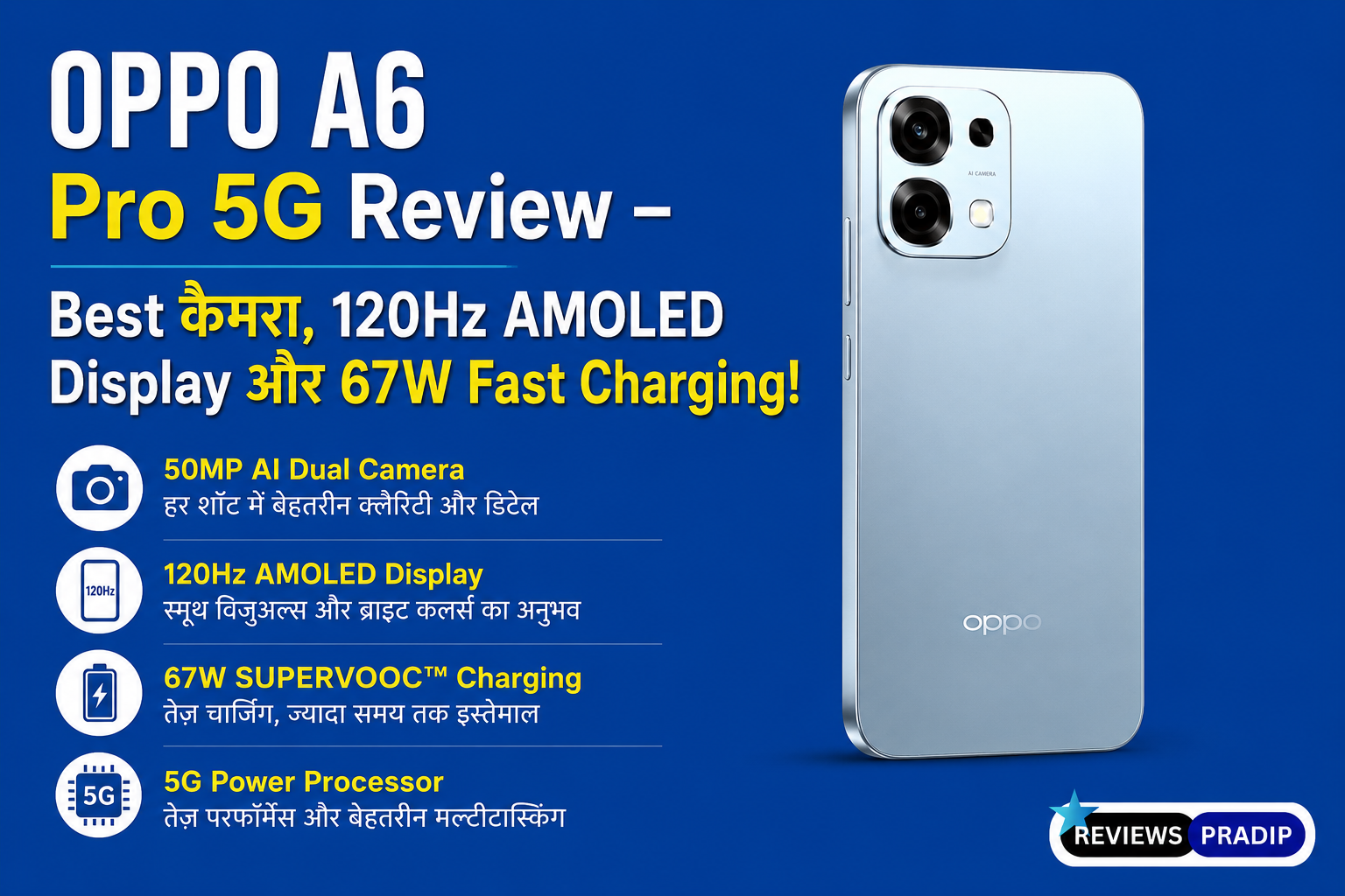 OPPO A6 Pro 5G Review – Best कैमरा, 120Hz AMOLED Display और 67W Fast Charging!