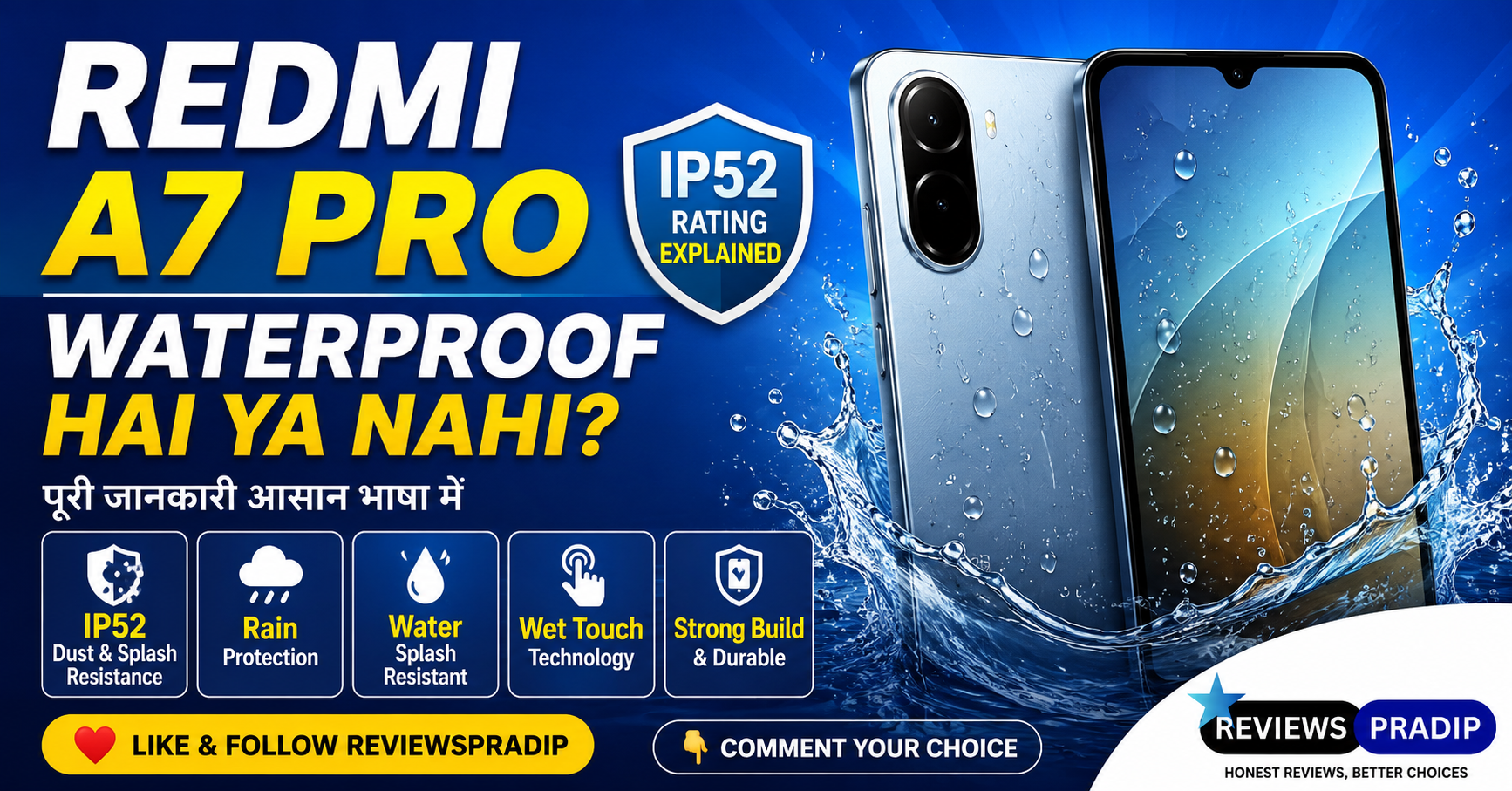 Redmi A7 Pro Waterproof Hai Ya Nahi? IP52 Rating का पूरा सच जानिए!